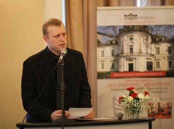 Dr Tomasz Jaszczołt przedstawia wybrane epizody z przebiegu Powstania Styczniowego na Podlasiu (fot. Przemyslaw Pokrycki)